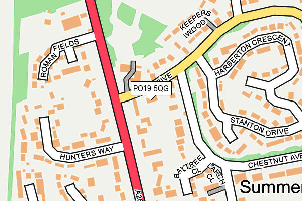 PO19 5QG map - OS OpenMap – Local (Ordnance Survey) PO19 5QG map - OS OpenMap – Local (Ordnance Survey)