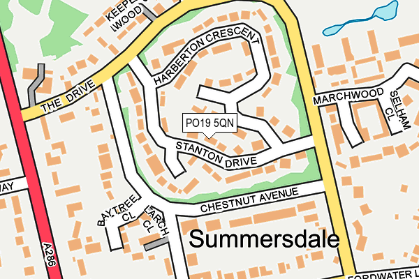 PO19 5QN map - OS OpenMap – Local (Ordnance Survey) PO19 5QN map - OS OpenMap – Local (Ordnance Survey)