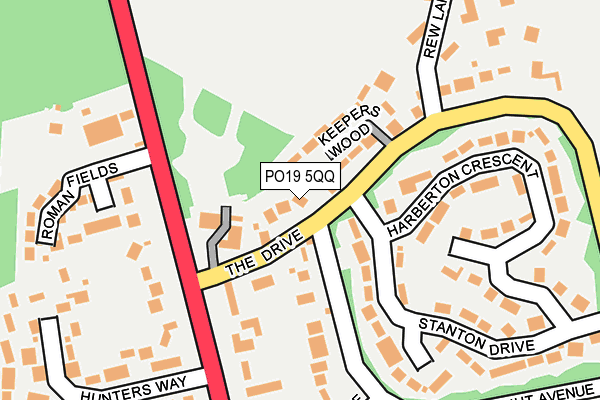PO19 5QQ map - OS OpenMap – Local (Ordnance Survey) PO19 5QQ map - OS OpenMap – Local (Ordnance Survey)