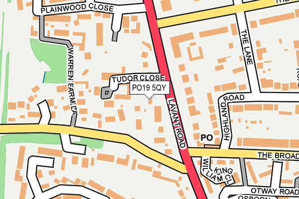 PO19 5QY map - OS OpenMap – Local (Ordnance Survey) PO19 5QY map - OS OpenMap – Local (Ordnance Survey)