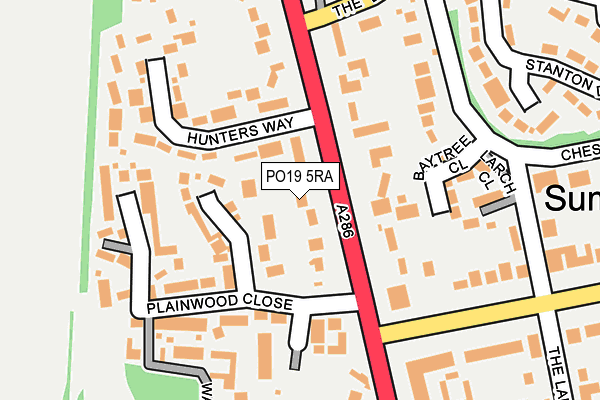 PO19 5RA map - OS OpenMap – Local (Ordnance Survey) PO19 5RA map - OS OpenMap – Local (Ordnance Survey)