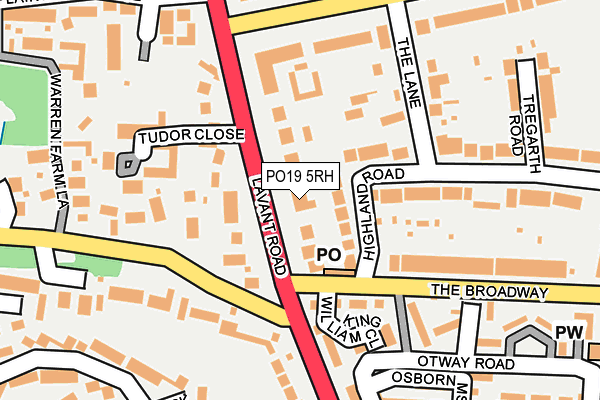 PO19 5RH map - OS OpenMap – Local (Ordnance Survey) PO19 5RH map - OS OpenMap – Local (Ordnance Survey)