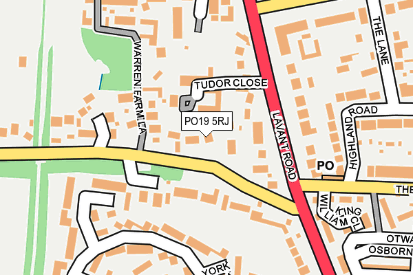PO19 5RJ map - OS OpenMap – Local (Ordnance Survey) PO19 5RJ map - OS OpenMap – Local (Ordnance Survey)