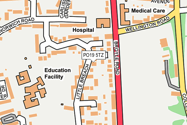 PO19 5TZ map - OS OpenMap – Local (Ordnance Survey)