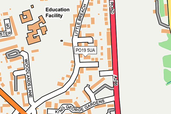 PO19 5UA map - OS OpenMap – Local (Ordnance Survey) PO19 5UA map - OS OpenMap – Local (Ordnance Survey)
