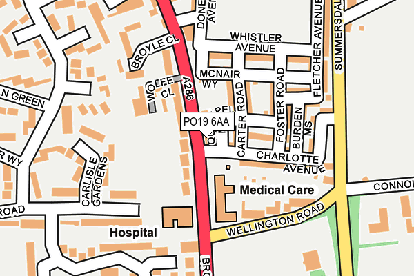 PO19 6AA map - OS OpenMap – Local (Ordnance Survey) PO19 6AA map - OS OpenMap – Local (Ordnance Survey)