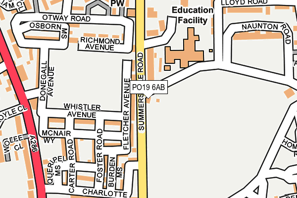 PO19 6AB map - OS OpenMap – Local (Ordnance Survey) PO19 6AB map - OS OpenMap – Local (Ordnance Survey)