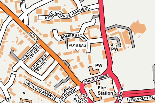 PO19 6AG map - OS OpenMap – Local (Ordnance Survey) PO19 6AG map - OS OpenMap – Local (Ordnance Survey)