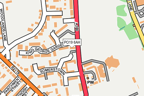PO19 6AH map - OS OpenMap – Local (Ordnance Survey) PO19 6AH map - OS OpenMap – Local (Ordnance Survey)