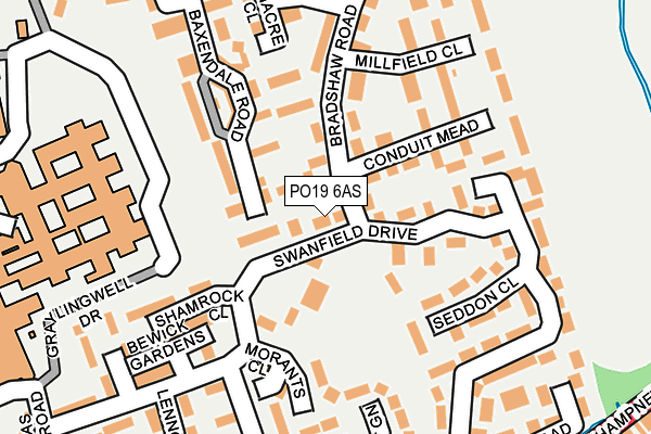 PO19 6AS map - OS OpenMap – Local (Ordnance Survey) PO19 6AS map - OS OpenMap – Local (Ordnance Survey)