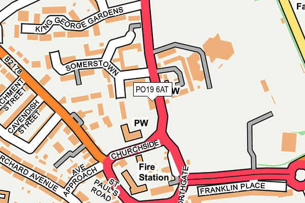 PO19 6AT map - OS OpenMap – Local (Ordnance Survey) PO19 6AT map - OS OpenMap – Local (Ordnance Survey)