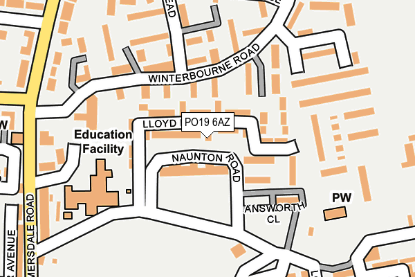 PO19 6AZ map - OS OpenMap – Local (Ordnance Survey)