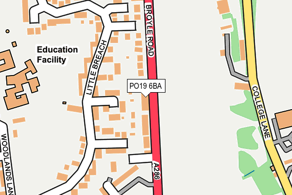 PO19 6BA map - OS OpenMap – Local (Ordnance Survey) PO19 6BA map - OS OpenMap – Local (Ordnance Survey)