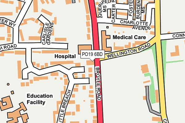 PO19 6BD map - OS OpenMap – Local (Ordnance Survey) PO19 6BD map - OS OpenMap – Local (Ordnance Survey)