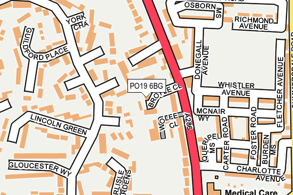 PO19 6BG map - OS OpenMap – Local (Ordnance Survey) PO19 6BG map - OS OpenMap – Local (Ordnance Survey)