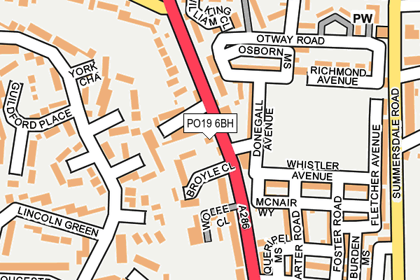 PO19 6BH map - OS OpenMap – Local (Ordnance Survey) PO19 6BH map - OS OpenMap – Local (Ordnance Survey)