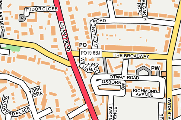 PO19 6BJ map - OS OpenMap – Local (Ordnance Survey) PO19 6BJ map - OS OpenMap – Local (Ordnance Survey)