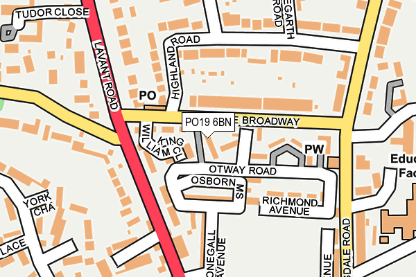 PO19 6BN map - OS OpenMap – Local (Ordnance Survey) PO19 6BN map - OS OpenMap – Local (Ordnance Survey)