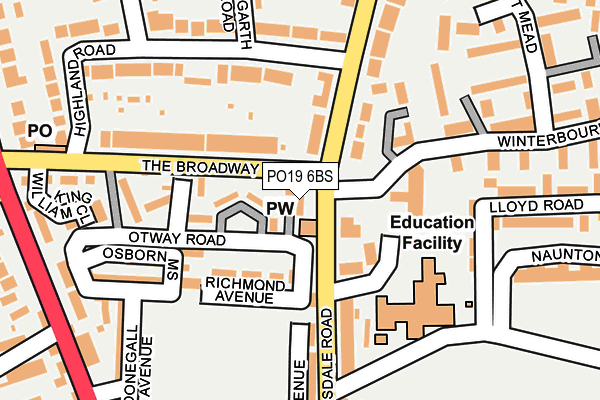PO19 6BS map - OS OpenMap – Local (Ordnance Survey) PO19 6BS map - OS OpenMap – Local (Ordnance Survey)