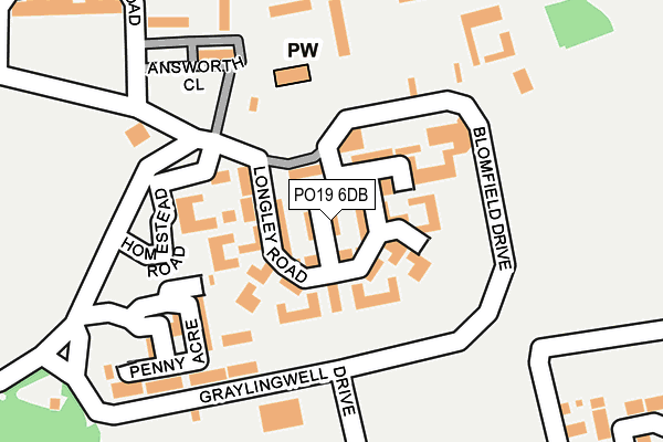 PO19 6DB map - OS OpenMap – Local (Ordnance Survey) PO19 6DB map - OS OpenMap – Local (Ordnance Survey)