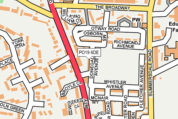 PO19 6DE map - OS OpenMap – Local (Ordnance Survey) PO19 6DE map - OS OpenMap – Local (Ordnance Survey)