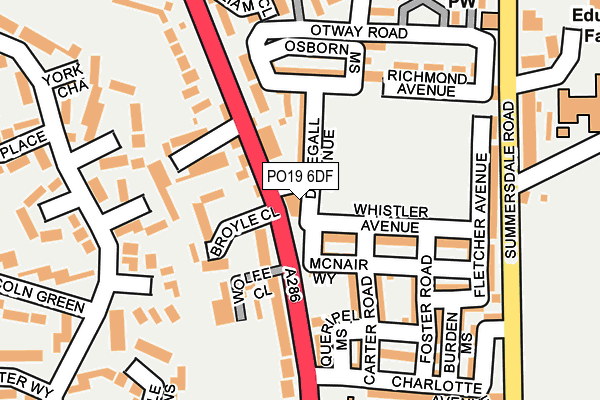 PO19 6DF map - OS OpenMap – Local (Ordnance Survey)