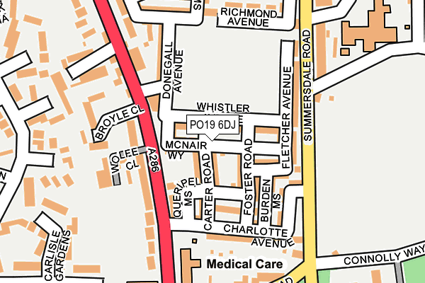 PO19 6DJ map - OS OpenMap – Local (Ordnance Survey) PO19 6DJ map - OS OpenMap – Local (Ordnance Survey)