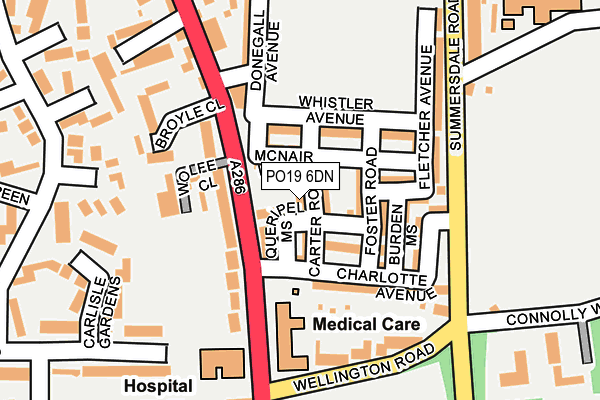 PO19 6DN map - OS OpenMap – Local (Ordnance Survey) PO19 6DN map - OS OpenMap – Local (Ordnance Survey)