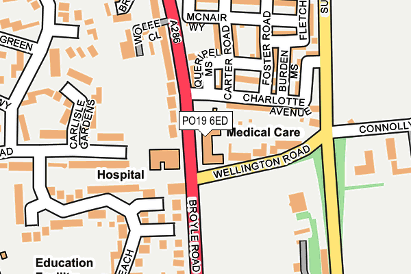 PO19 6ED map - OS OpenMap – Local (Ordnance Survey) PO19 6ED map - OS OpenMap – Local (Ordnance Survey)