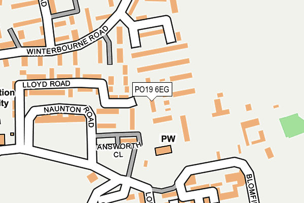 PO19 6EG map - OS OpenMap – Local (Ordnance Survey) PO19 6EG map - OS OpenMap – Local (Ordnance Survey)