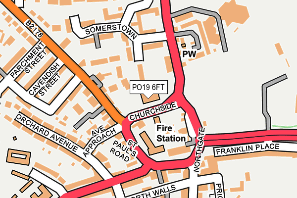 PO19 6FT map - OS OpenMap – Local (Ordnance Survey) PO19 6FT map - OS OpenMap – Local (Ordnance Survey)