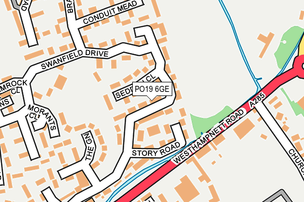 PO19 6GE map - OS OpenMap – Local (Ordnance Survey) PO19 6GE map - OS OpenMap – Local (Ordnance Survey)