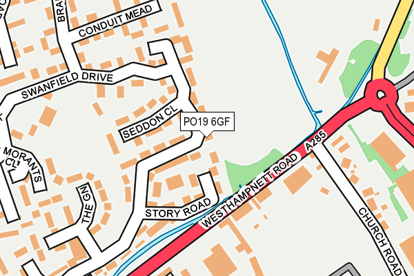 PO19 6GF map - OS OpenMap – Local (Ordnance Survey)