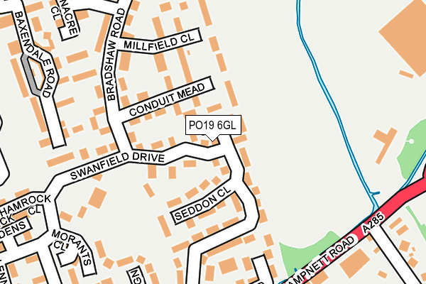 PO19 6GL map - OS OpenMap – Local (Ordnance Survey) PO19 6GL map - OS OpenMap – Local (Ordnance Survey)