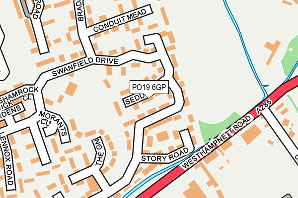 PO19 6GP map - OS OpenMap – Local (Ordnance Survey) PO19 6GP map - OS OpenMap – Local (Ordnance Survey)