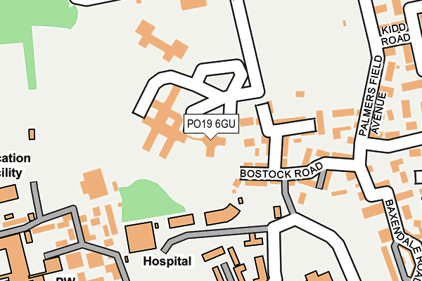 PO19 6GU map - OS OpenMap – Local (Ordnance Survey) PO19 6GU map - OS OpenMap – Local (Ordnance Survey)
