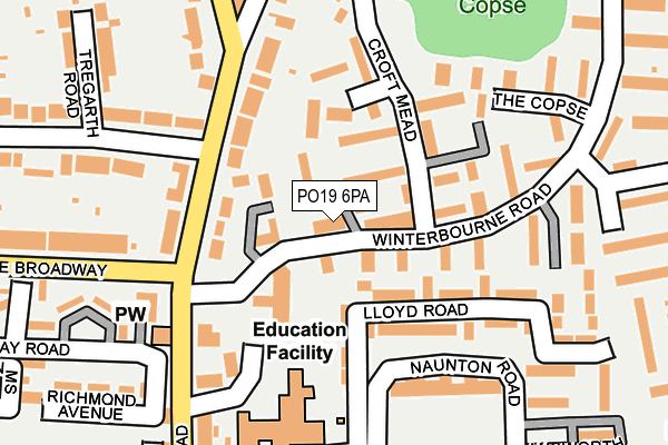PO19 6PA map - OS OpenMap – Local (Ordnance Survey)