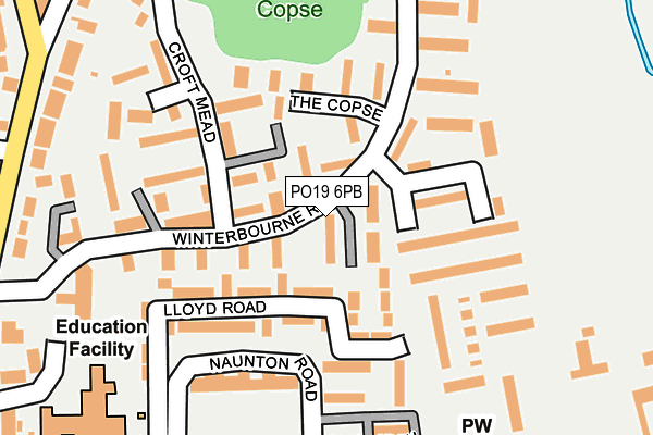 PO19 6PB map - OS OpenMap – Local (Ordnance Survey) PO19 6PB map - OS OpenMap – Local (Ordnance Survey)