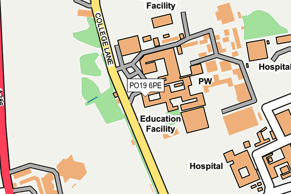 PO19 6PE map - OS OpenMap – Local (Ordnance Survey) PO19 6PE map - OS OpenMap – Local (Ordnance Survey)