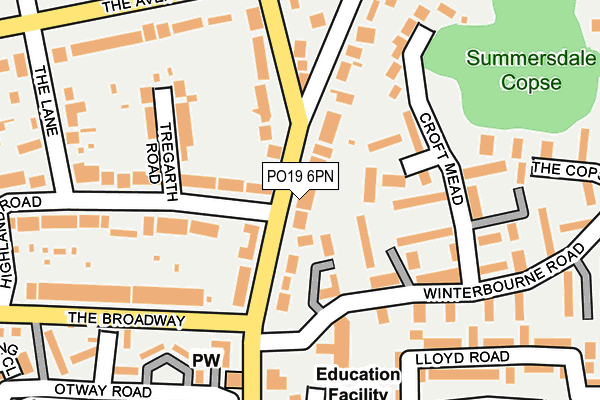 PO19 6PN map - OS OpenMap – Local (Ordnance Survey) PO19 6PN map - OS OpenMap – Local (Ordnance Survey)