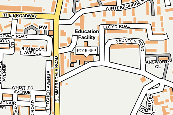 PO19 6PP map - OS OpenMap – Local (Ordnance Survey) PO19 6PP map - OS OpenMap – Local (Ordnance Survey)