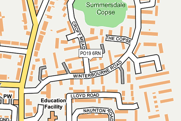 PO19 6RN map - OS OpenMap – Local (Ordnance Survey) PO19 6RN map - OS OpenMap – Local (Ordnance Survey)
