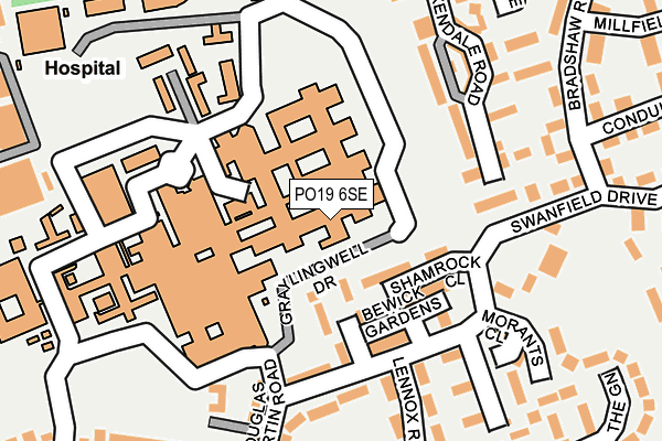 PO19 6SE map - OS OpenMap – Local (Ordnance Survey) PO19 6SE map - OS OpenMap – Local (Ordnance Survey)