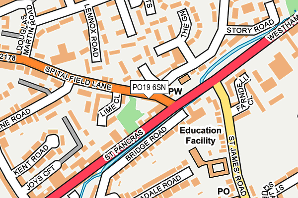 PO19 6SN map - OS OpenMap – Local (Ordnance Survey) PO19 6SN map - OS OpenMap – Local (Ordnance Survey)
