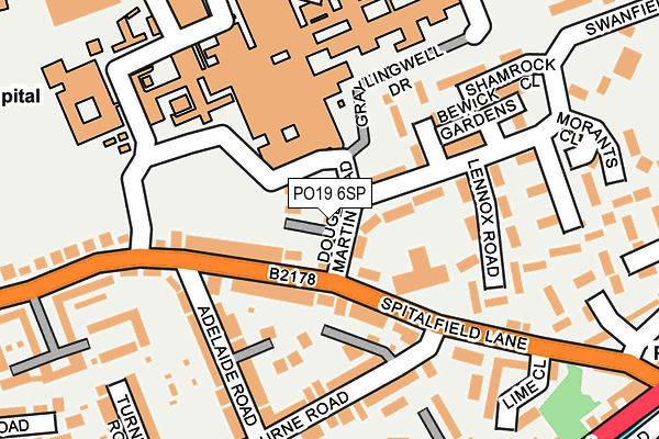 PO19 6SP map - OS OpenMap – Local (Ordnance Survey) PO19 6SP map - OS OpenMap – Local (Ordnance Survey)