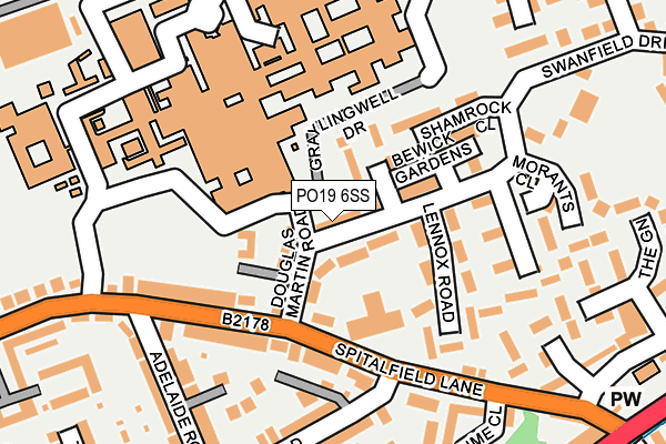 PO19 6SS map - OS OpenMap – Local (Ordnance Survey) PO19 6SS map - OS OpenMap – Local (Ordnance Survey)