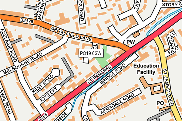 PO19 6SW map - OS OpenMap – Local (Ordnance Survey)