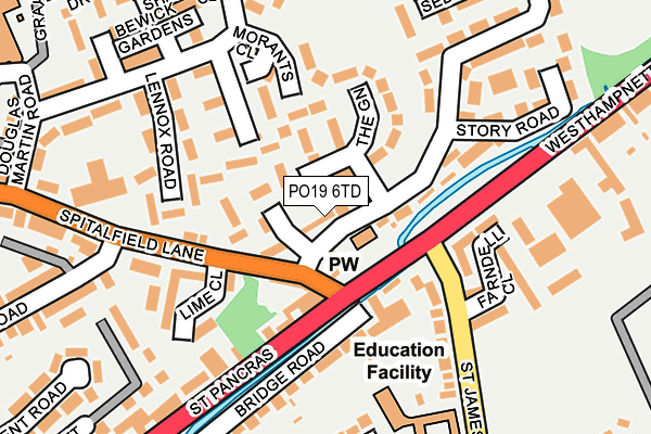 PO19 6TD map - OS OpenMap – Local (Ordnance Survey) PO19 6TD map - OS OpenMap – Local (Ordnance Survey)