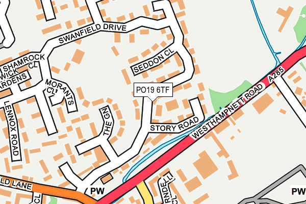 PO19 6TF map - OS OpenMap – Local (Ordnance Survey) PO19 6TF map - OS OpenMap – Local (Ordnance Survey)