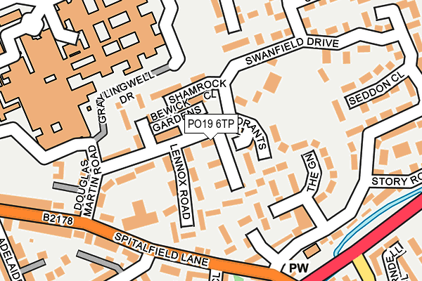 PO19 6TP map - OS OpenMap – Local (Ordnance Survey) PO19 6TP map - OS OpenMap – Local (Ordnance Survey)